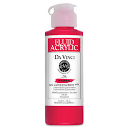 Da Vinci Fluid Acrylics - Rose Madder Quinacridone, 4 oz bottle