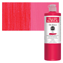 Da Vinci Fluid Acrylic Paint - Rose Madder Quinacridone, 16 oz bottle and swatch