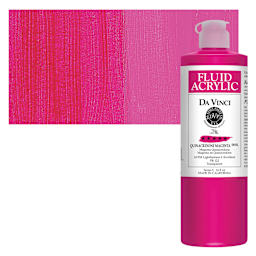 Da Vinci Fluid Acrylic Paint - Quinacridone Magenta, 16 oz bottle and swatch