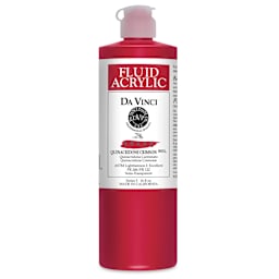 Da Vinci Fluid Acrylics - Quinacridone Crimson, 16 oz bottle