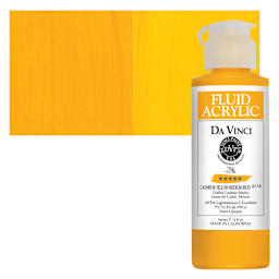 Da Vinci Fluid Acrylic Paint - Cadmium Yellow Medium Hue, 4 oz bottle and swatch