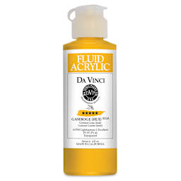 Da Vinci Fluid Acrylics - Gamboge Hue, 4 oz bottle