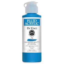 Da Vinci Fluid Acrylics - Cerulean Blue Hue, 4 oz bottle