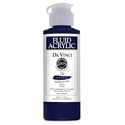 Da Vinci Fluid Acrylics - Indigo, 4 oz bottle