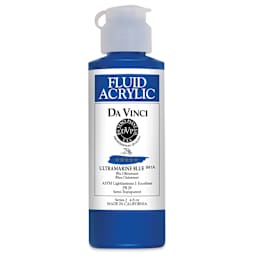Da Vinci Fluid Acrylics - Ultramarine Blue, 4 oz bottle