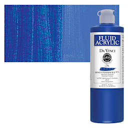 Da Vinci Fluid Acrylic Paint - French Ultramarine Blue, 16 oz bottle and swatch