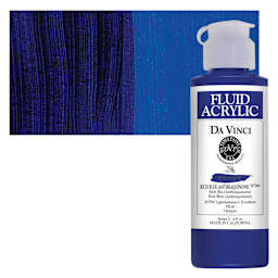 Da Vinci Fluid Acrylic Paint - Rich Blue, 4 oz bottle and swatch