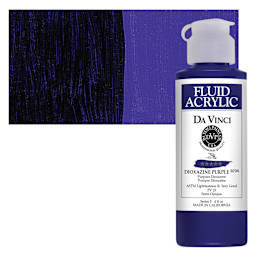Da Vinci Fluid Acrylic Paint - Dioxazine Purple, 4 oz bottle and swatch