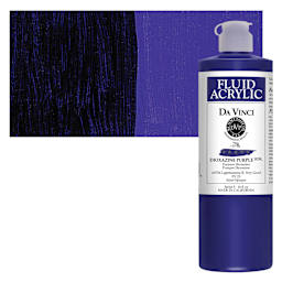 Da Vinci Fluid Acrylic Paint - Dioxazine Purple, 16 oz bottle and swatch