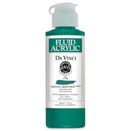 Da Vinci Fluid Acrylics - Viridian Green Hue, 4 oz bottle
