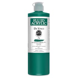 Da Vinci Fluid Acrylics - Phthalo Green, 16 oz bottle
