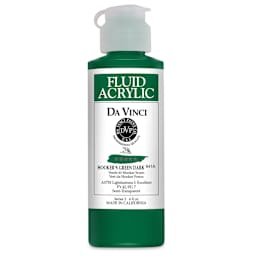 Da Vinci Fluid Acrylics - Hooker's Green Dark, 4 oz bottle