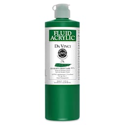 Da Vinci Fluid Acrylics - Hooker's Green Dark, 16 oz bottle