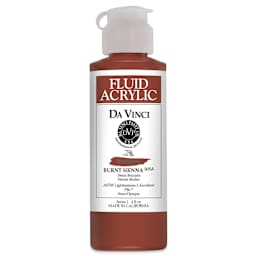Da Vinci Fluid Acrylics - Burnt Sienna, 4 oz bottle