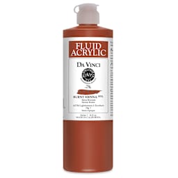 Da Vinci Fluid Acrylics - Burnt Sienna, 16 oz bottle