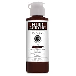 Da Vinci Fluid Acrylics - Burnt Umber, 4 oz bottle