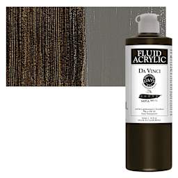 Da Vinci Fluid Acrylic Paint - Sepia, 16 oz bottle and swatch