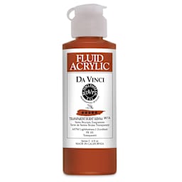 Da Vinci Fluid Acrylics - Transparent Burnt Sienna, 4 oz bottle
