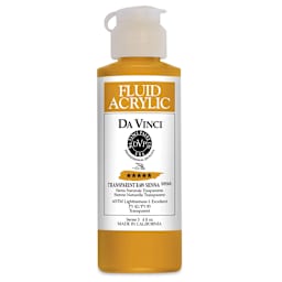 Da Vinci Fluid Acrylics - Transparent Raw Sienna, 4 oz bottle