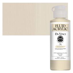 Da Vinci Fluid Acrylic Paint - Titanium Buff, 4 oz bottle and swatch