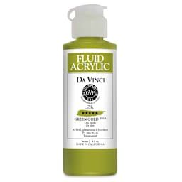 Da Vinci Fluid Acrylics - Green Gold, 4 oz bottle