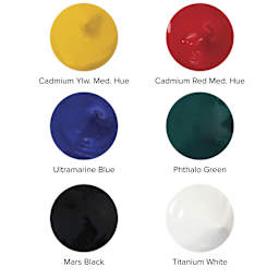 Blick Studio Acrylics - Set of 6 colors, 120 ml tubes, swatch blobs