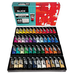 Blick Studio Acrylics - Set of 48 colors, 21 ml tubes, tubes in packaging