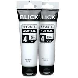 Blick Studio Acrylics - Pkg of 2, Titanium White, 4 oz tubes