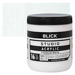 Blick Studio Acrylic Paint - Titanium White, 16 oz jar and swatch