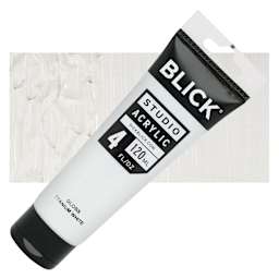 Blick Studio Acrylic Paint - Titanium White Gloss, 4 oz tube and swatch