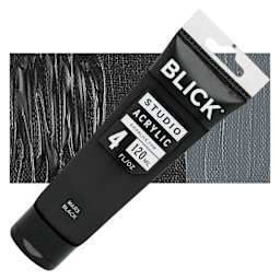 Blick Studio Acrylic Paint - Mars Black, 4 oz tube and swatch