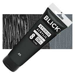 Blick Studio Acrylic Paint - Mars Black, 8 oz tube and swatch