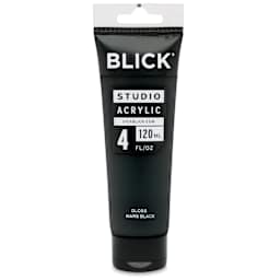 Blick Studio Acrylics - Mars Black Gloss, 4 oz tube