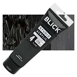 Blick Studio Acrylic Paint - Mars Black Gloss, 4 oz tube and swatch