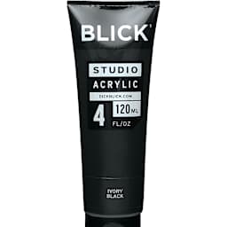 Blick Studio Acrylics - Ivory Black, 4 oz tube