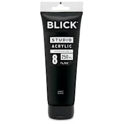 Blick Studio Acrylics - Ivory Black, 8 oz tube