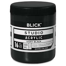 Blick Studio Acrylics - Ivory Black, 16 oz jar