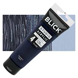 Blick Studio Acrylic Paint - Payne's Gray, 4 oz tube and swatch