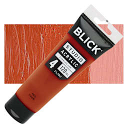 Blick Studio Acrylic Paint - Red Oxide, 4 oz tube and swatch