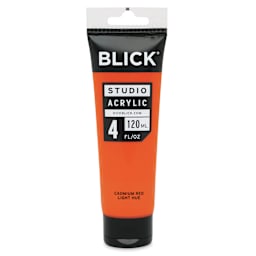 Blick Studio Acrylics - Cadmium Red Light Hue, 4 oz tube