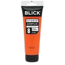 Blick Studio Acrylics - Cadmium Red Light Hue, 8 oz tube
