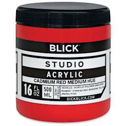 Blick Studio Acrylics -  Cadmium Red Medium Hue, 16 oz jar