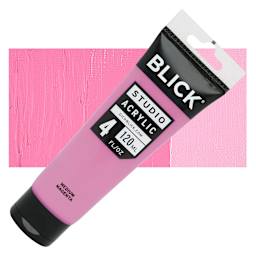 Blick Studio Acrylic Paint - Medium Magenta, 4 oz tube and swatch