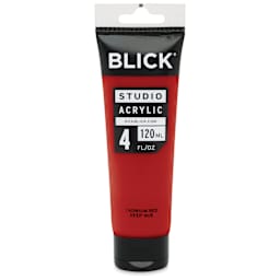Blick Studio Acrylics - Cadmium Red Deep Hue, 4 oz tube