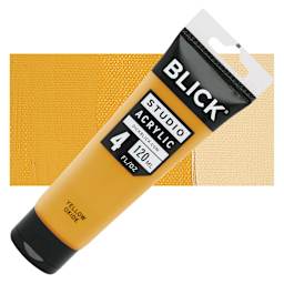 Blick Studio Acrylic Paint - Yellow Oxide, 4 oz tube and swatch