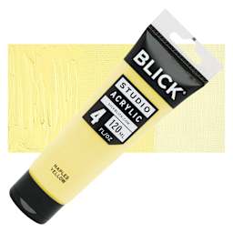 Blick Studio Acrylic Paint - Naples Yellow, 4 oz tube and swatch