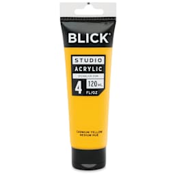 Blick Studio Acrylics - Cadmium Yellow Medium Hue, 4 oz tube