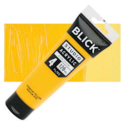 Blick Studio Acrylic Paint - Cadmium Yellow Medium Hue, 4 oz tube and swatch