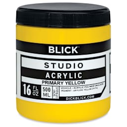 Blick Studio Acrylics - Primary Yellow,  16 oz jar