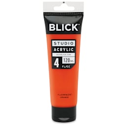 Blick Studio Acrylics – Fluorescent Orange, 4 oz tube